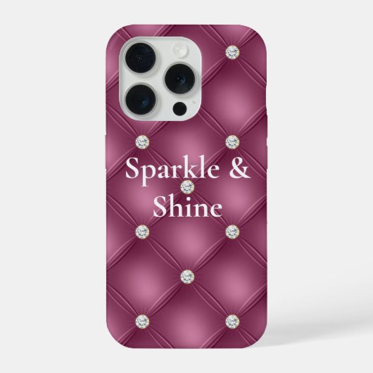 Bessie Roze Diamanten Pluimen Kerst   iPhone Hoesje (Achterkant)
