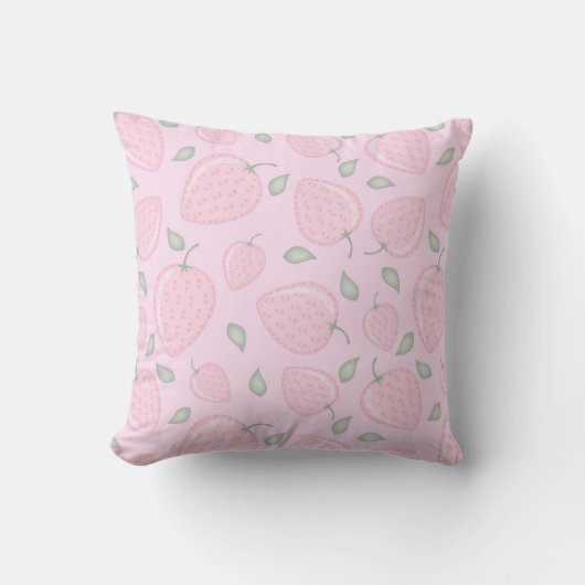 Bessie Roze Esthetische Aardbei Kussen (Voorkant)