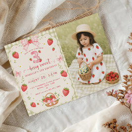 Bessie Sweet 3e Verjaardag Aardbei Kaart