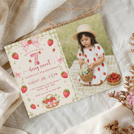 Bessie Sweet 7e Verjaardag Aardbei Kaart