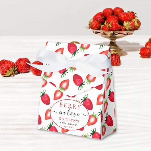 Bessie Verliefd Aardbeien Bruiloftsshower Bedankdoosjes