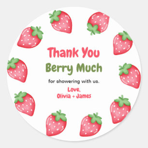 Bessie Zoete Aardbei Baby Shower Bedankt Ronde Sticker