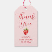 Bessie Zoete Aardbei Baby Shower Favoriet Geschenk Cadeaulabel (Voorkant)