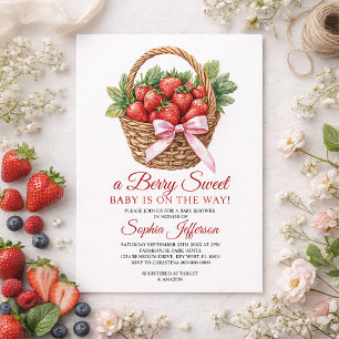 Bessie Zoete Aardbei Baby Shower Kaart