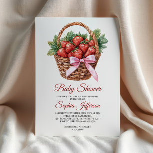 Bessie Zoete Aardbei Baby Shower Kaart