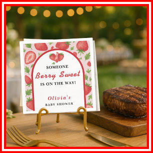 Bessie Zoete Aardbei Baby Shower Servet