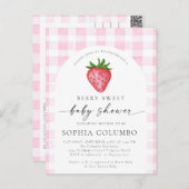 Bessie zoete aardbei baby shower uitnodiging (Voorkant / Achterkant)