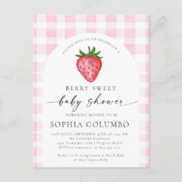 Bessie zoete aardbei baby shower uitnodiging