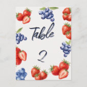 Bessie Zoete Aardbei Bruiloftsontbijt Tafelnummer (Voorkant)