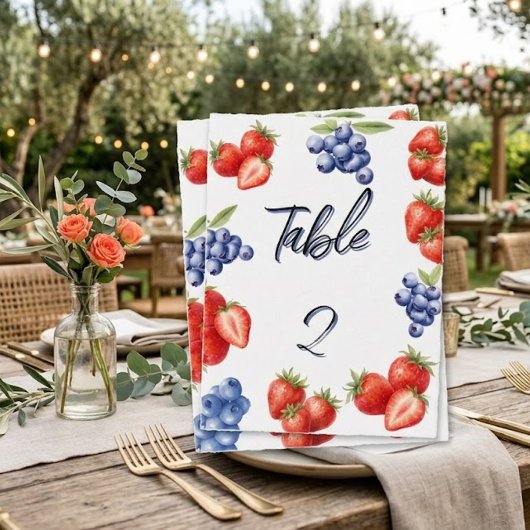 Bessie Zoete Aardbei Bruiloftsontbijt Tafelnummer