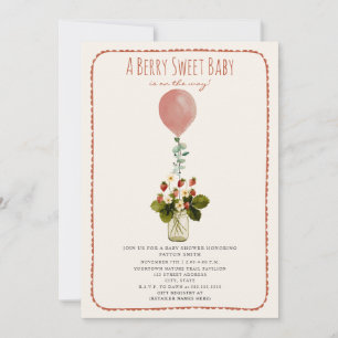 Bessie Zoete Aardbei Doodle Meisje Baby Shower Kaart