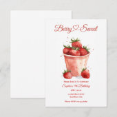 Bessie Zoete Aardbei Feest Uitnodiging (Voorkant / Achterkant)