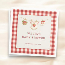 Bessie Zoete Aardbei Gingham Baby Shower Feest