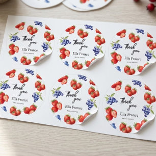 Bessie zoete aardbei huwelijksfeest ronde sticker