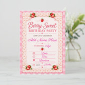 Bessie Zoete Aardbei Shortcake Kaart (Staand voorkant)