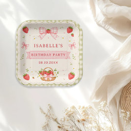 Bessie Zoete Aardbei Verjaardag Papieren Bordje