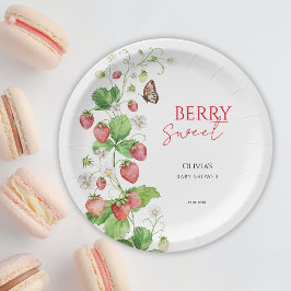 Bessie Zoete Aardbeien Baby Shower Papieren Bordje