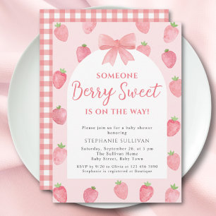 Bessie Zoete Aardbeimeisjes Baby Shower Kaart