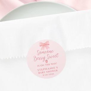 Bessie Zoete Aardbeimeisjes Baby Shower Ronde Sticker