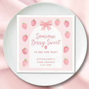 Bessie Zoete Aardbeimeisjes Baby Shower Servet