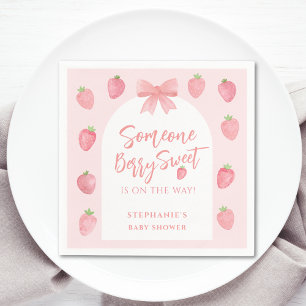 Bessie Zoete Aardbeimeisjes Baby Shower Servet