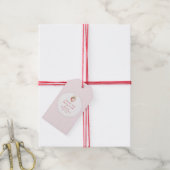 Bessie Zoete Baby Aardbei Coquette Gingham Cadeaulabel (Met Touw)