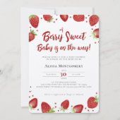 Bessie Zoete Baby is op komst Aardbeien douche Kaart (Voorkant)