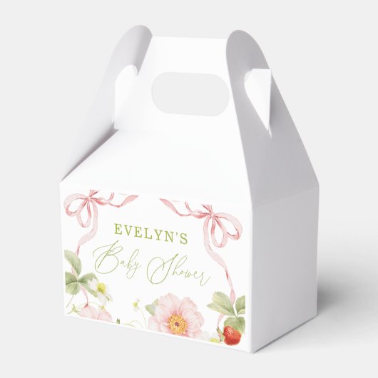 Bessie Zoete Baby Shower Gingham Bedankdoosjes (Voorkant Zijde)