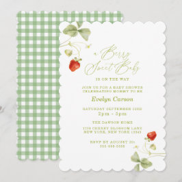 Bessie Zoete Baby Shower Gingham Cottagecore Kaart