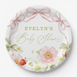 Bessie Zoete Baby Shower Gingham Papieren Bordje