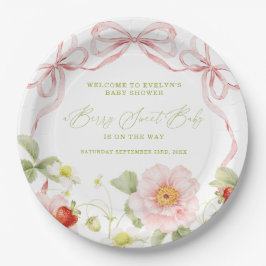 Bessie Zoete Baby Shower Gingham Papieren Bordje
