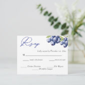 Bessie zoete blauwebes bruiloft RSVP kaart (Staand voorkant)
