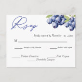 Bessie zoete blauwebes bruiloft RSVP kaart (Voorkant)