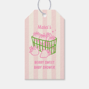 Bessie Zoete Doodle Roze Groen Meisje Baby Shower Cadeaulabel