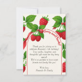 Bessie zoete frambozen kinderverjaardag bedankkaar bedankkaart (Voorkant)