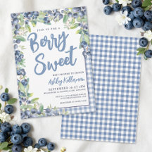 Bessie Zoete Gingham Blauwebes Babyshower