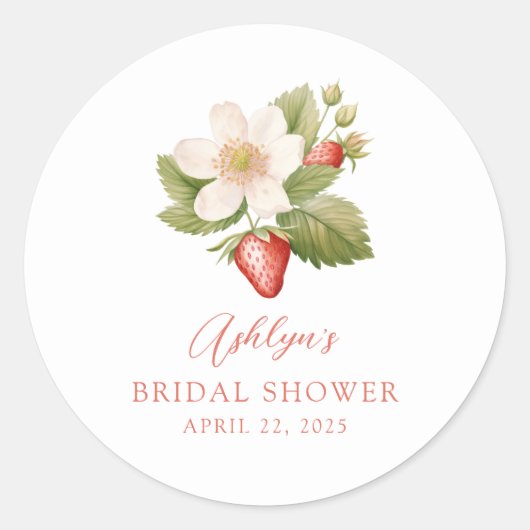 Bessie Zoete Rode Aardbei Bruidsdouche Sticker (Voorkant)