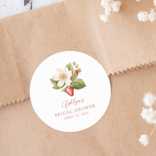 Bessie Zoete Rode Aardbei Bruidsdouche Sticker