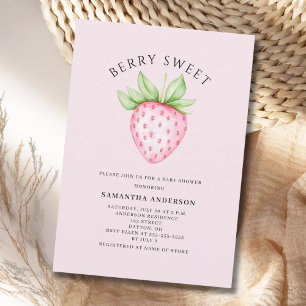 Bessie Zoete Roze Aardbei Meisje Baby Shower Kaart