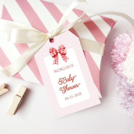 Bessie Zoete Roze Coquette Baby Shower Cadeaulabel