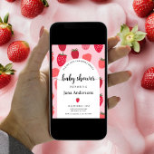 "Bessie zoete roze en rode aardbei baby shower Kaart