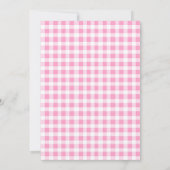 Bessie Zoete Roze Gingham Eend Babyshower  Kaart (Achterkant)
