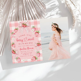 Bessie Zomer Aardbei Baby Foto Kaart