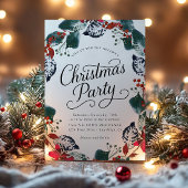Bessneeuwblad Kerstkrans Script Kaart