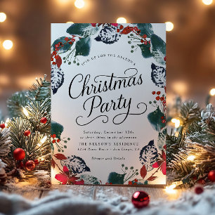Bessneeuwblad Kerstkrans Script Kaart