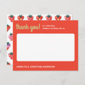 Besspeciale aardbei verjaardag bedankkaart (Voorkant / Achterkant)