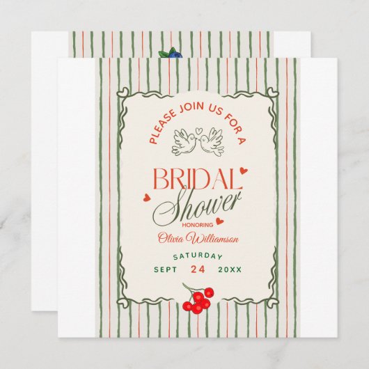 Bessy Bruidsmeisje Feest Wilde Bessen Save The Date (Voorkant / Achterkant)