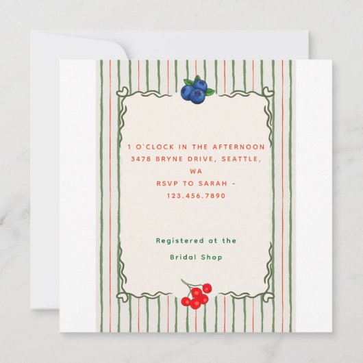 Bessy Bruidsmeisje Feest Wilde Bessen Save The Date (Achterkant)