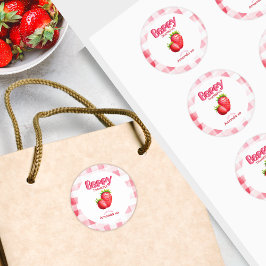 Bessy Dankbaar Aardbeien Baby Shower Favor Cadeau Ronde Sticker