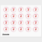 Bessy Dankbare Aardbei Baby Shower Favor Cadeau Ronde Sticker (Vel)